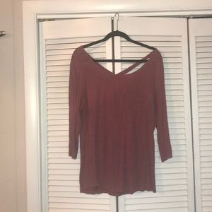 Mauve Criss-cross back lounge shirt